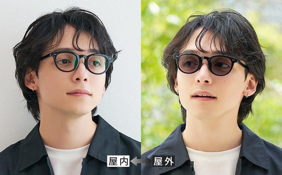 Zoffの調光サングラス 着用写真